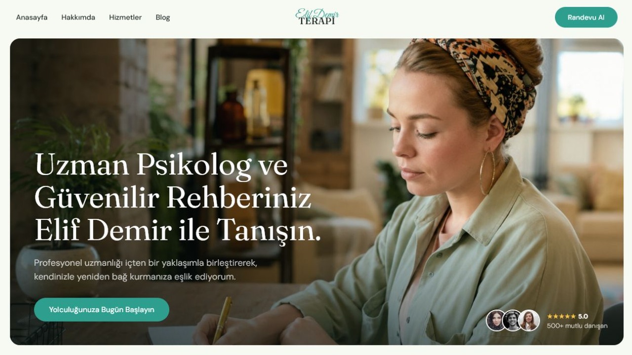 Psikolog web sitesi tasarımı örneği — Himbel Yazılım
